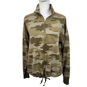 AnyBody Green Camo Pullover Size XXS Sporty Camo Top